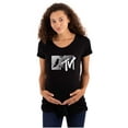 thumbnail image 1 of Retro MTV Stripes Logo Moon Man Women's Maternity T Shirt Tee Brisco Brands S, 1 of 3