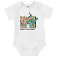 thumbnail image 1 of Retro MTV Tropical Hummingbird Logo Romper Boys or Girls Infant Baby Brisco Brands NB, 1 of 6