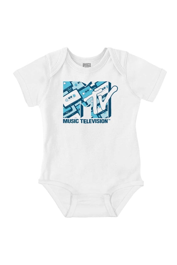 Retro MTV Vintage Cassettes Logo Romper Boys or Girls Infant Baby Brisco Brands 6M