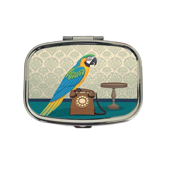 Retro Macaw Phone Bird Small Travel Handbag Pill Box Case