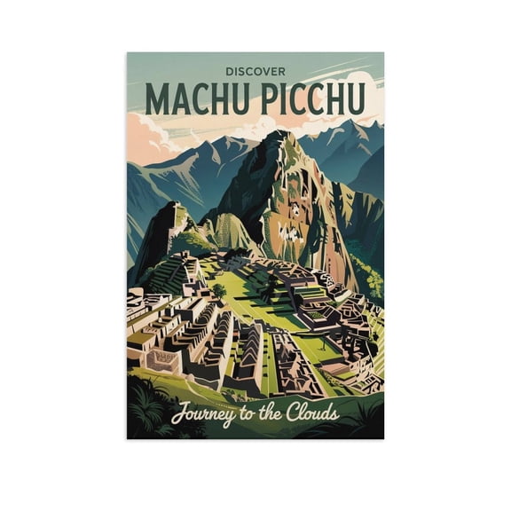Retro Machu Picchu Poster Vintage Peru Tourism Art for Walls Print Poster