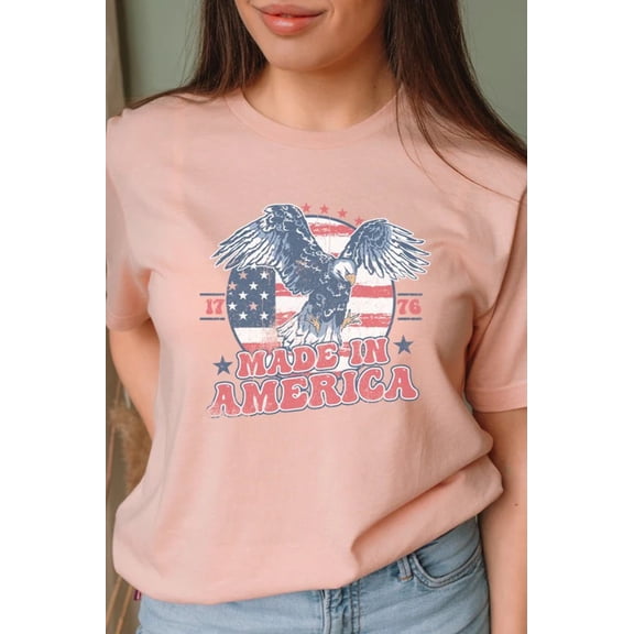Retro Made In American 1776 Eagle Graphic Tee T-Shirt
