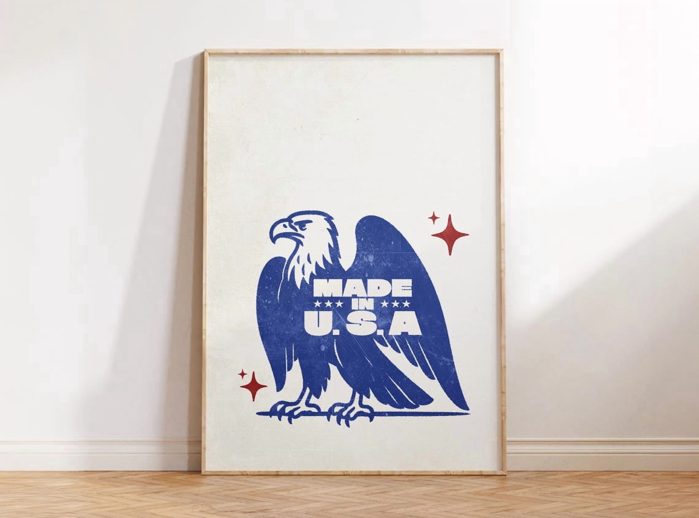 Retro Made In USA 4th Of July Flag American Eagle Independence Day ...