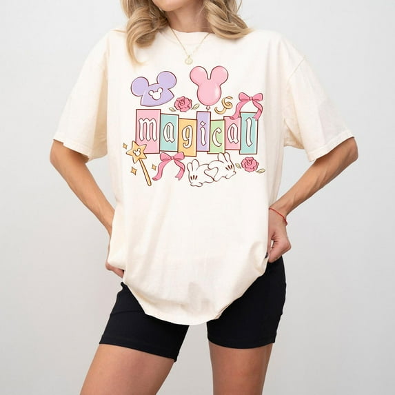 Retro Magical Coquette Disney Comfort Colors Shirts, Disneyland Family Tee, Holiday Gift Shirt