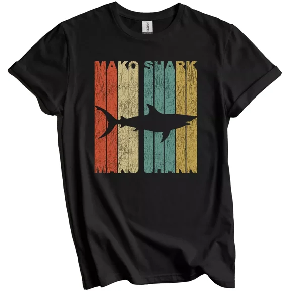 Retro Mako Shark Distressed Vintage Style Shark T-Shirt, Unisex T-Shirt