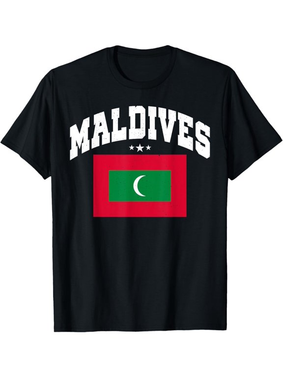 Retro Maldives Vintage Flag Throwback T-Shirt