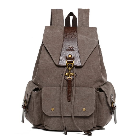 Retro Male Outdoor Canvas Big Travel Backpack,Black