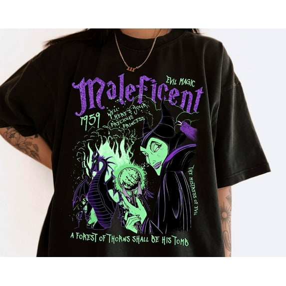 Retro Maleficent Graffiti T-Shirt, Sleeping Beauty Villains Shirt, World, 2024 Trip, Birthday Gift, Disney Witch