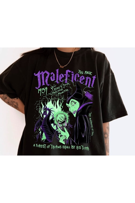 Retro Maleficent Graffiti T-Shirt, Sleeping Beauty Villains Shirt, World, 2024 Trip, Birthday Gift, Disney Witch