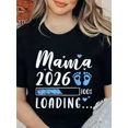 thumbnail image 1 of Retro Mama 2026 Loading T-Shirt Funny Pregnancy Announcement Shirt New Mother Tee Cute Maternity Graphic Top, 1 of 6