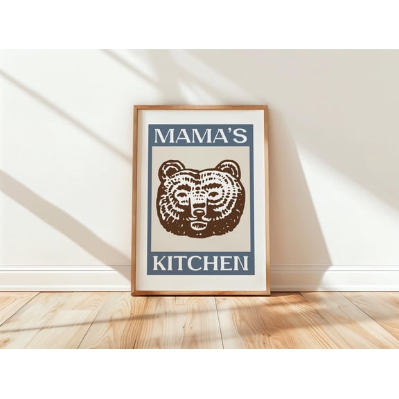 Retro Mama Bear Kitchen Print Mama's Kitchen Art Poster Kitchen Wall Art Kitchen Decor Outdoorsy Kitchen Art for RV or Home for Mom, Unframed Paper Poster 8x10in