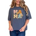 thumbnail image 1 of Retro Mama, Flowers Art Mother's Day, Denim Comfort Colors T-Shirt, 3XL, 1 of 1