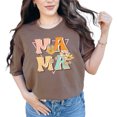 thumbnail image 1 of Retro Mama, Flowers Art Mother's Day, Espresso Comfort Colors T-Shirt, XL, 1 of 1