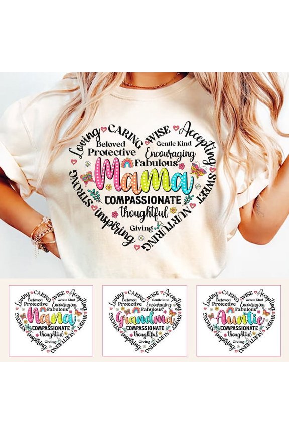 Retro Mama Grandma Auntie Bundle Nana Blessed Mom Mom Shirt, Mom Life Mother Shirt