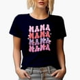 thumbnail image 1 of Retro Mama Groovy & Wavy Text Art, Mother's Day Gift, Navy Blue T-Shirt, Medium, 1 of 5