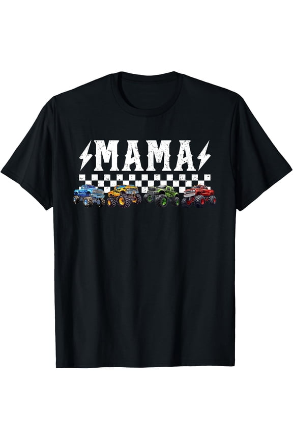 Retro Mama Monster Truck Family Crew Birthday T-Shirt Matching Gift