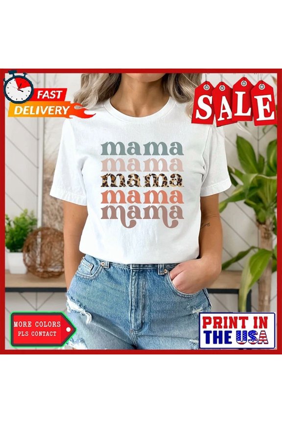 Retro Mama Shirt, Leo.Pard Mama Shirt, Motherhood Shirt, Cute Mom Shirt,Mothers D, Unisex T-Shirt