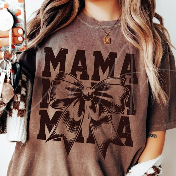 Retro Mama T-Shirt, Coquette Mama Design, Vintage-Inspired Valentine Mom Shirt, DIY Craft Sublimation Tee