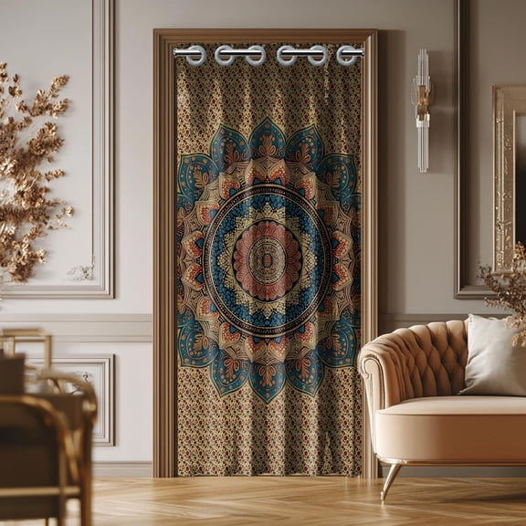 Retro Mandala Door Curtain for Doorway Bohemia Style Doorway Curtain Room Divider Curtains Folding Doors Curtain for Closet Door Bedroom Living Room Doorway 39x79 Inch
