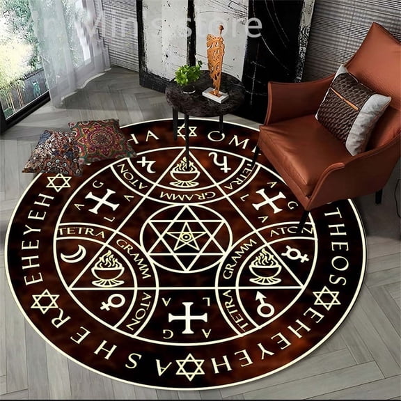 Retro Mandala Flowers Round Rugs Sofa Rug Home Living Room Bedroom Bathroom Floor Mats Print rate Carpet