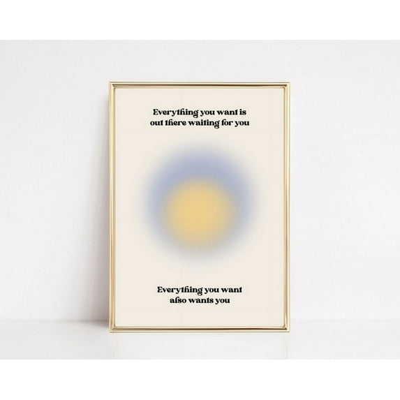 Retro Manifest Gradient Wall Art Inspirational Home Decor, Unframed Paper Print Size 24x36