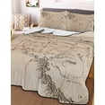 thumbnail image 1 of Retro Map King Size Down Alternative Comforter, Lightweight Comforter Quilt Bedding Set with Pillow Shams Middle Century Mountain Landscape Vintage Art All Seasons Bed Comforter Duvet Insert 96"x106", 1 of 7