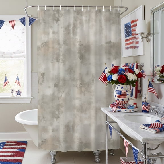 Retro Marble Slate Pattern Shower Curtain for Bathroom, Gradient Art Waterproof Shower Curtains Washable Quick Dry with Hooks Bathtub Curtains 36x72IN