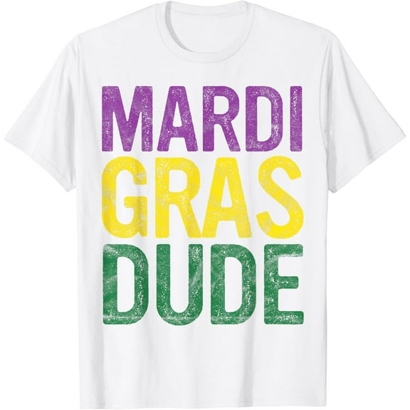 Retro Masquerade Mardi Gras Dude Gift Beads Parade Costume T-Shirt