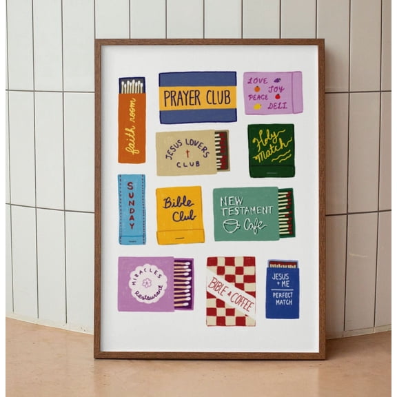 Retro Matchbox Coquette Matchbook Collection Art, Unframed Poster