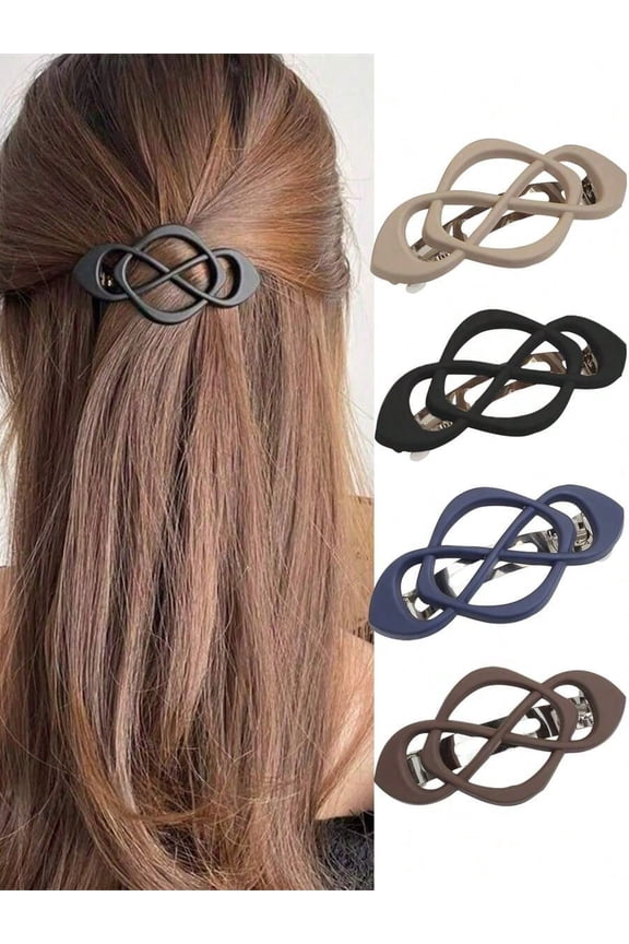 Retro Matte Solid Claw Clips - Elegant Hair Accessories Half Bun Low Ponytail
