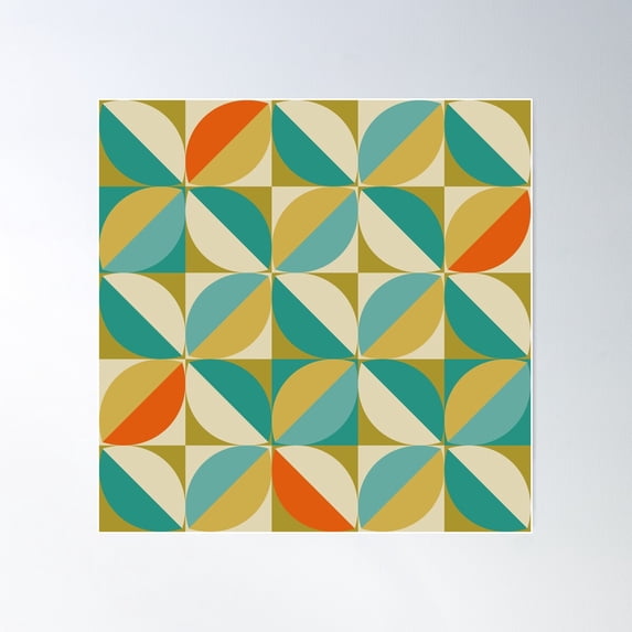 Retro Mcm No.5 Poster Wall Art, Modern Wall Decor For Living Room Bedroom, 17x17 UNFRAMED