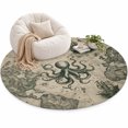 Retro Medieval Area Rug 3', Map Octopus Soft Mat Non-Slip Silicone ...