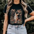 thumbnail image 1 of Retro Medieval Corgi T-Shirt, Flowers Shirt, Corgi Mom Shirt,Cozy Season Retro Shirt, Unisex Cotton T-Shirt, Size S-5XL, 1 of 3