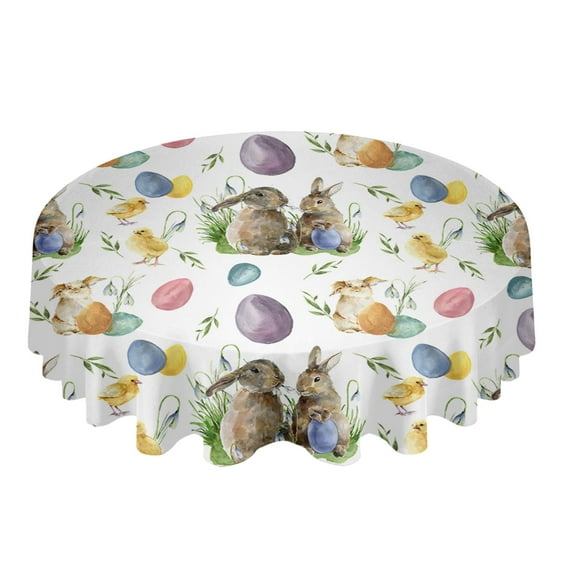 Retro Medieval Turkish Pattern Round Tablecloth Waterproof Wedding Decor Table Cover Xmas Home Decorative Tablecloth