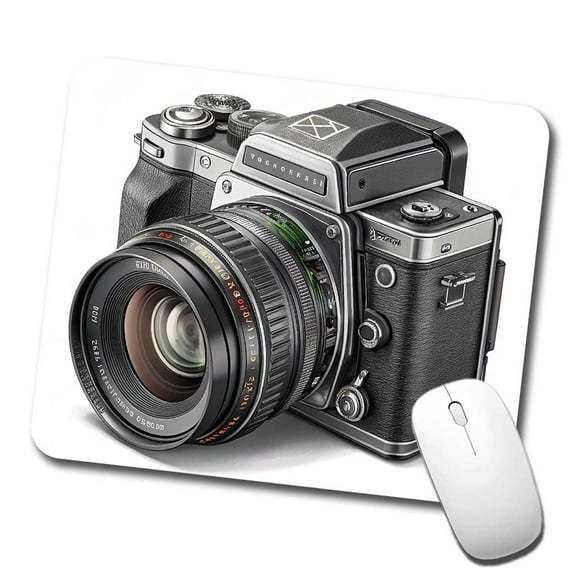 Retro Medium Format Photography Camera Mouse Pad Low Profile Gaming Mat