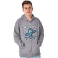 thumbnail image 1 of Retro Mega Man Running and Gunning Unisex Plus Size Zip Hoodie Brisco Brands 2X, 1 of 5
