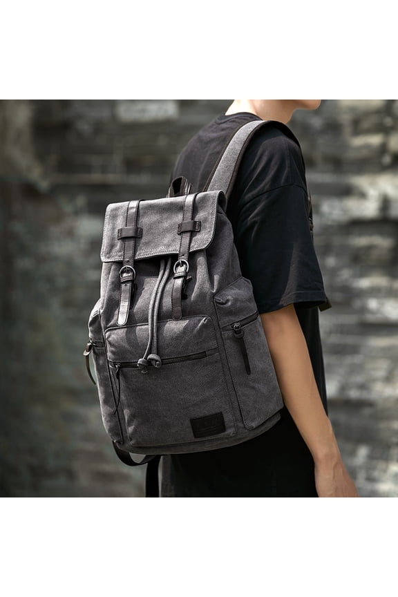 Retro Men's Canvas Backpack Small,Brown