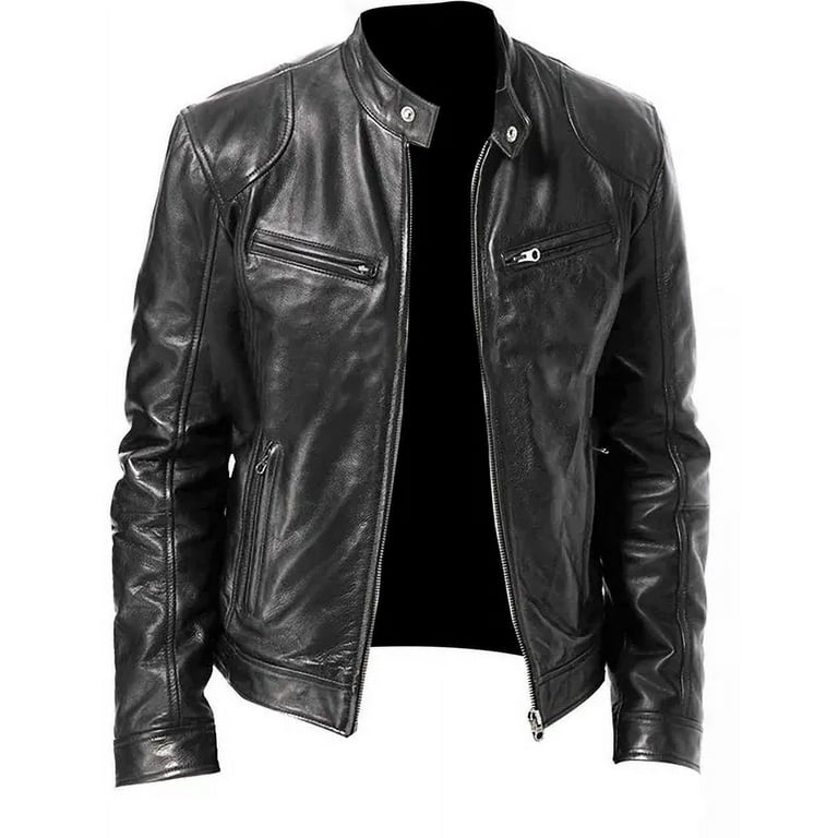 Rock leather jacket mens hot sale