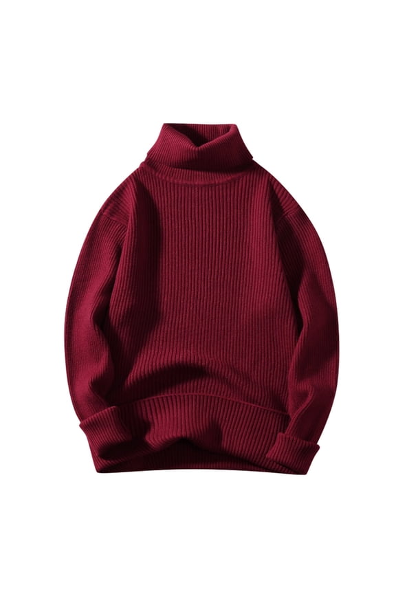Retro Mens Coat Jacket Male Autumn And Winter Wool Sweater Round Neck Pullover Bottoming Shirt All Matching High Neck Top
