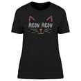 thumbnail image 1 of Retro Meow Meow Quote Cat Design T-Shirt Women -Image by Shutterstock, Female Small, 1 of 2