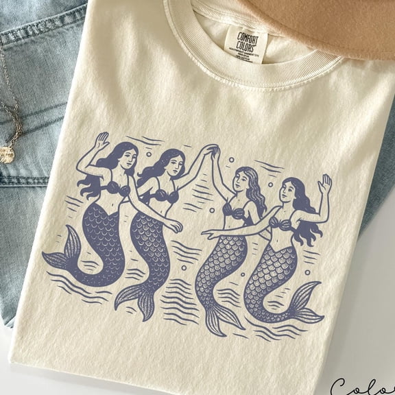 Retro Mermaid Shirt, 90S Retro Tshirt, La Dolce Vita Tshirt, Amalfi Fisherman, Oversized Shirt, Summer Beach Tee SAND Unisex S-5XL Hot Trending Shirt, Vintage Birthday Gift