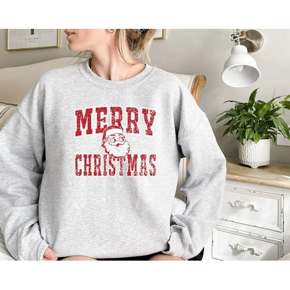 Retro Merry Christmas Santa Sweatshirt, Merry Christmas Shirt, Santa Claus Sweatshirt, Christmas Gift, Christmas Season Shirt, Holiday Shirt