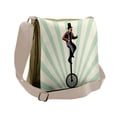 thumbnail image 1 of Retro Messenger Bag, Citrus Man on Monowheel Art, Unisex Cross-body, by Ambesonne, 1 of 2