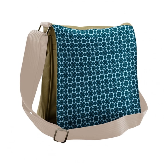 Retro Messenger Bag, Vintage Geometric Pattern, Unisex Cross-body, by Ambesonne