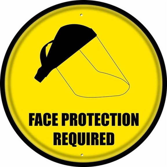 Retro Metal Aluminum Signs For Decor Face Protection Required Sign Safety Restriction Alert Attention Caution Warning Notice Aluminum Metal Tin 8"x8" Sign Plate