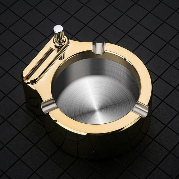 Retro Metal Ashtray, Ten Thousand Match Lighter, Multifunction Ashtray, Collectible Ashtray for Men Smokers Gifts Simple Stylish, Desk Decorations Gadgets For Men