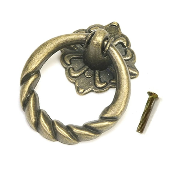 Retro Metal Cabinet Cupboard Door Pulls Vintage Ring Pulls Drawer Knob Household