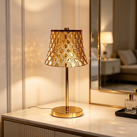 Retro Metal Crystal Table Lamp, Rechargeable Table Lamp Touch Control, Touch Lamps For Nightstand Bedroom Bedside Ambient Light