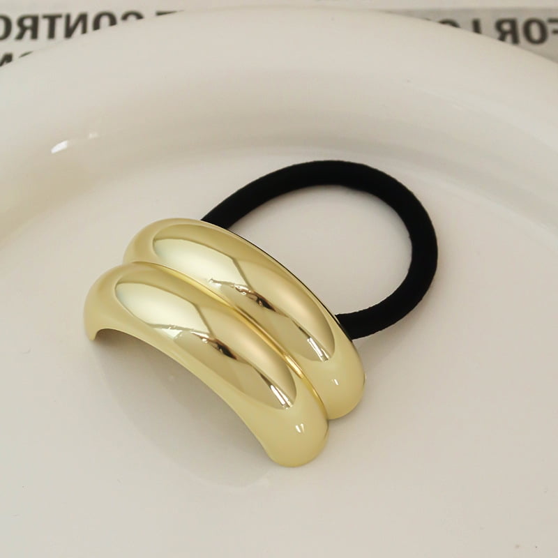 Retro Metal Irregular Golden Hair rope For Women High-Quality  elegant Geometry Elastic Handmade Hair Tie Fashion girlHeaddress