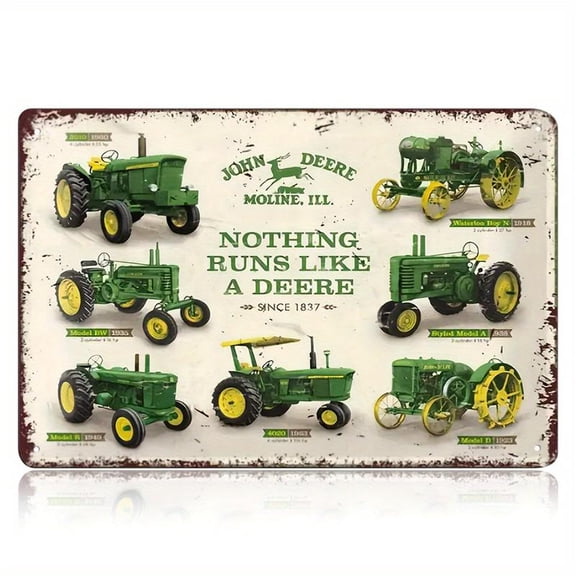 Retro Metal NOTHING RUNS LIKE A DEERE Sign, Novelty Plaque Decoration For Interior Home Wall Hanging
